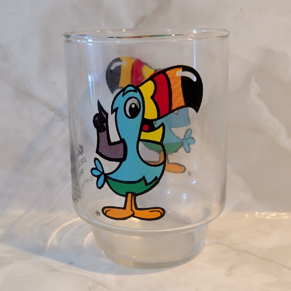 Vintage 1977 Kellogg's Connector Series Fruit Loops Toucan Glass